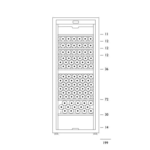 Artevino Oxygen wijnkoelkast – 199 flessen – 3 zones Artevino